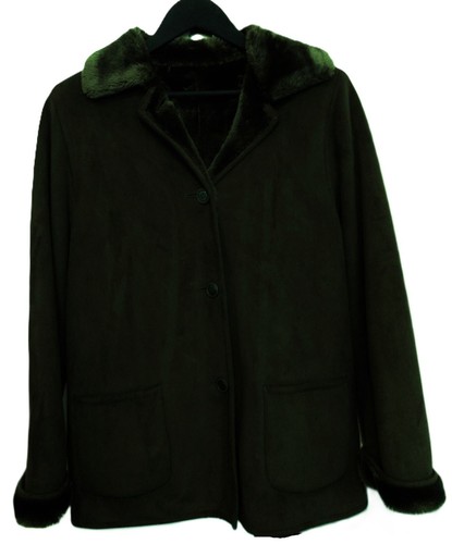 Manteau vert bouteille - ., peau