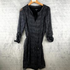 Caroll Robe Femme 36 Noir Blanc Imprimé Serpent semi-transparente Ceinture Chic