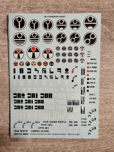 Warhammer tau transfer sheet - warhammer,