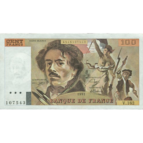 France 100 francs - francs,, delacroix