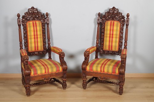 Paire fauteuils louis xiii - paire,