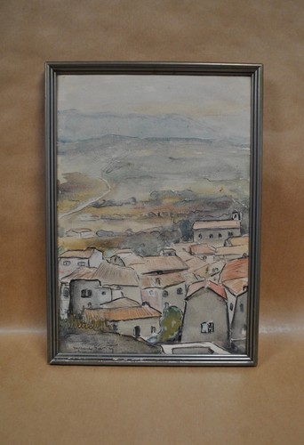 Aquarelle ancienne paysage - ancienne,