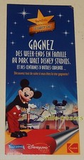Ancien TICKET JEU KODAK et le Parc WALT DISNEY Studios 2002