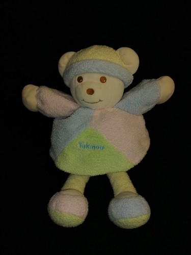 Doudou ours mauve vert - , rose