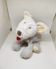 Doudou peluche chien gris écharpe bleue Langue Rouge 25 cm Jacadi