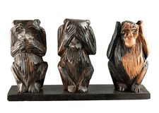 Statue 3 Singes Sagesse - Bois