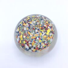 Sulfure presse papier en verre soufflé moucheté multicolore Clichy début XXème