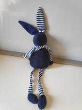 Peluche doudou lapin bleu