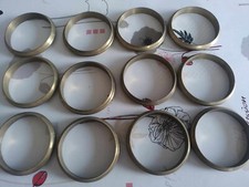 12 anciennes anneaux bobèche lustre ou autre  rosace cercle laiton massif