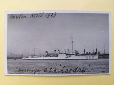 CPA Carte Photo TOULON en Avril 1927 BATEAU NAVIRE Le DESTROYER USS " LARDNER "