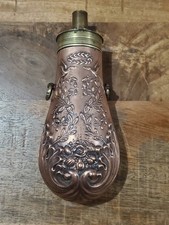 Ancienne poire poudre canon militariat guerre gourde flacon fiole soldat armée 