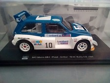 Voiture miniature de rallye 1:24 MG Metro 6R4 RAC Rallye GB 1985 boite blister