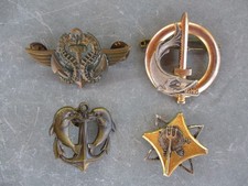 Rare lot de 4 insignes militaires Marine Nationale Plongeur Nageur de Combat