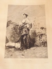 d'ap Mariano FORTUNY Y MADRAZO (1871-1949) GRAVURE PORTRAIT FEMME ITALIE ESPAGNE