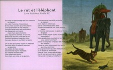 Fable de la Fontaine le rat et l'éléphant issue de calendrier 2011