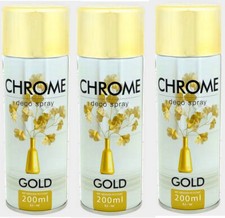 3 Bombes Peinture Chrome Or Doré Effet Miroir Gold Aérosol Spray 200 ml
