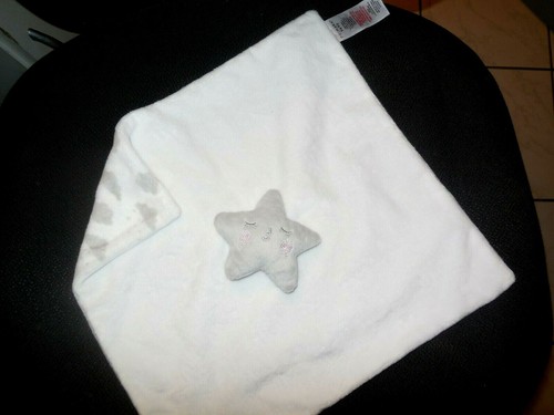 Doudou plat blanc étoile - doudou,