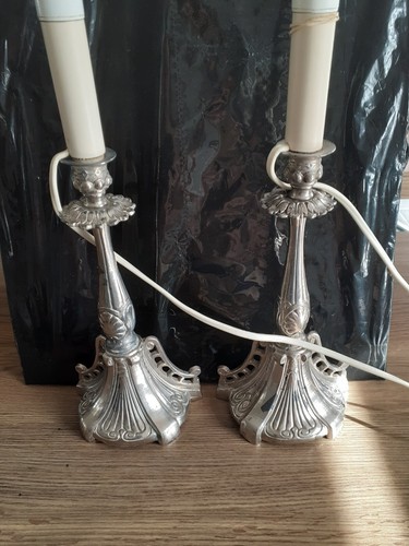 Ancienne paire pied lampes - paire,