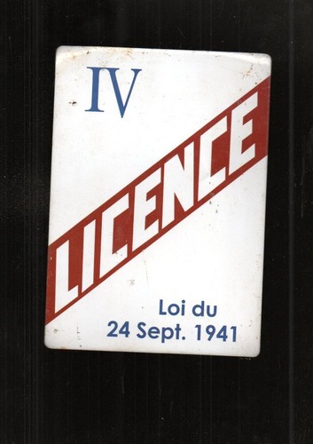 Plaque métal ancienne licence - ancienne,