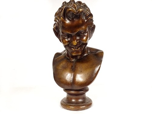 Sculpture buste bronze satyre