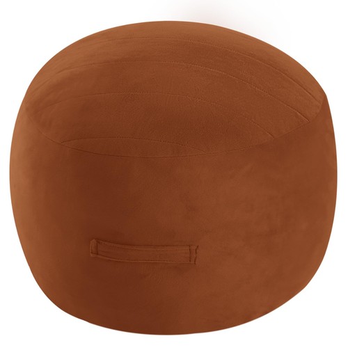 Round stuffed pouf ottoman - stuffed,