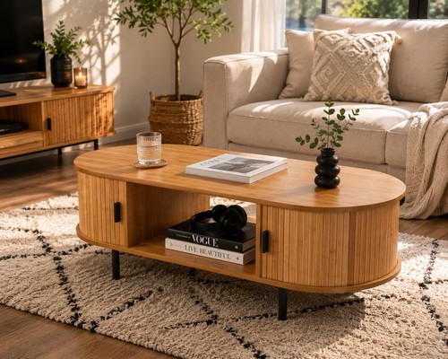Table basse ovale - ovale, avec