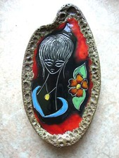 Céramique Murale Emaillé TESS San Marino Décor Femme 50 BB Noire Décoration