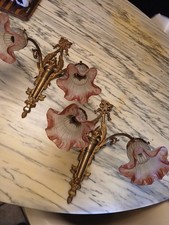 Grandes Appliques Style Louis 16 Luminaire Bronze 