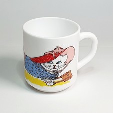 Ancien Mug Tasse Arcopal Chat Saucisse Chapeau ExE Rare France Vintage Chien