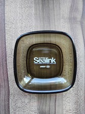 Cendrier publicitaire Sealink SNCF, verre fumé vintage