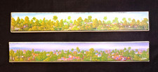 Lot de deux tableaux haïtiens signé Henry Moreau (78,5x11,5cm)