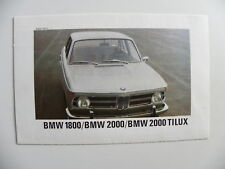 Brochure BMW 1800 / 2000 / 2000 Tilux de 08 / 1968