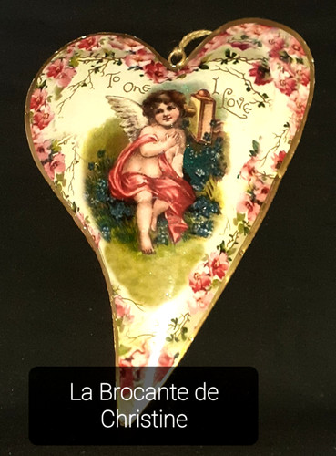 Coeur métal bombé et - coeur, en