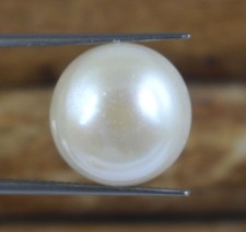 Perle Ronde Blanche Tahitienne De 12,75 Ct Certifiée Mer Du Sud E17910