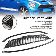 3PCS Gloss Black Front Grille
