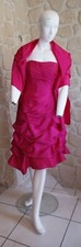Robe cocktail rose étole - robe,