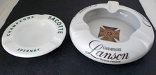 2 Cendriers Lanson Champagne en Céramique & Sacotte Epernay Opalex