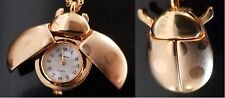 Pendentif bijou or scarabée montre Quartz analogique avec secondes, sans chaine