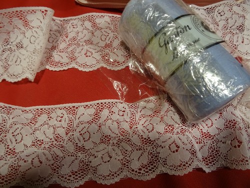 Lot dentelle calais rose - lot=3m,