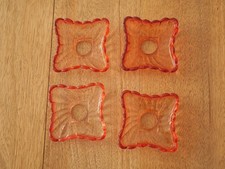 1 Bobèche bougeoir chandelier lustre applique cristal Baccarat Bambou Rose carré