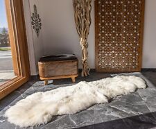 Grand Peau de Mouton Veritable XXXL 210 x 65 cm, Naturelle Tapis Peau Mouton