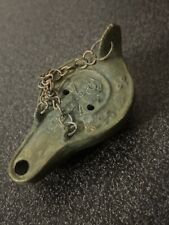 Lampe A Huile Romaine Vintage Croix Chi Rho Souvenir Des Catacombes De Roma