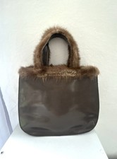 SAC à Main "Paola Del Lungo" en Cuir Vernis Taupe