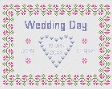 Kit Ou Modèle De Broderie Au Point De Croix - Florashell - Jour De Mariage