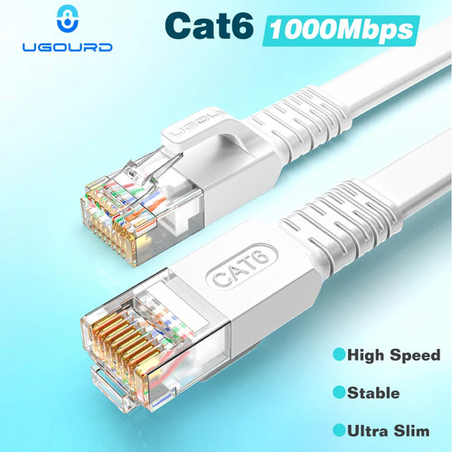 Câble patch cat6 blanc plat - câble,