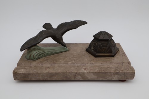 Encrier marbre oiseau - marbre, –