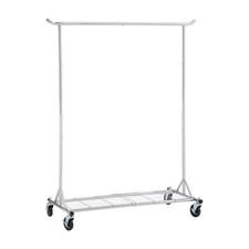 Penderie à roulettes chromée