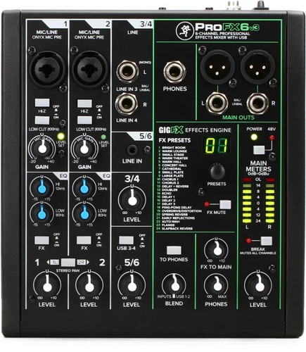 Mackie profx6v3 channel - mackie,