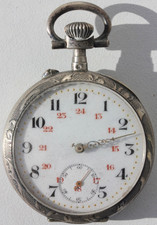 MONTRE DE GOUSSET - BOITIER EN ARGENT - POINÇON AU CRABE  - 4,5 cm - 73,3 g