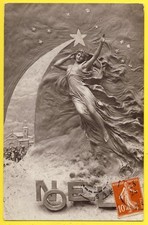 cpa Fantaisie SCULPTOBROMURE Belle Sculpture d'Argile Etoile Filante Ange NÖEL